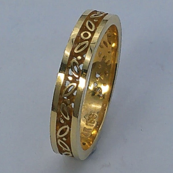 14K Yellow Gold Keepsake Wedding Band, 3.5mm, Size 5.5