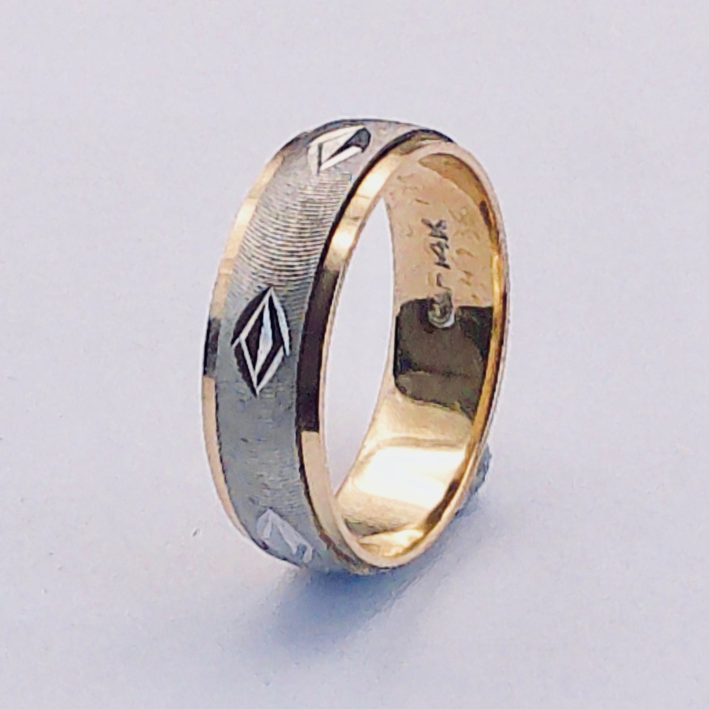 14K Tu-tone Goldmaster Flat Wedding Band, 5.7mm, Size 7