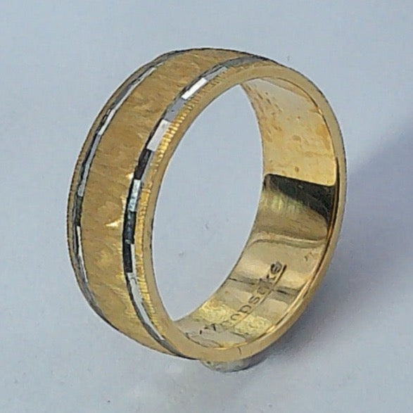 14K Yellow Gold Keepsake Wedding Ring, 6mm, Size 5