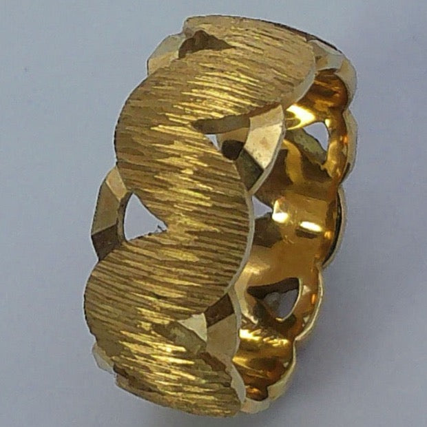 14K Yellow Gold Keepsake Openwork Wedding Band, 8mm, Size 6.5