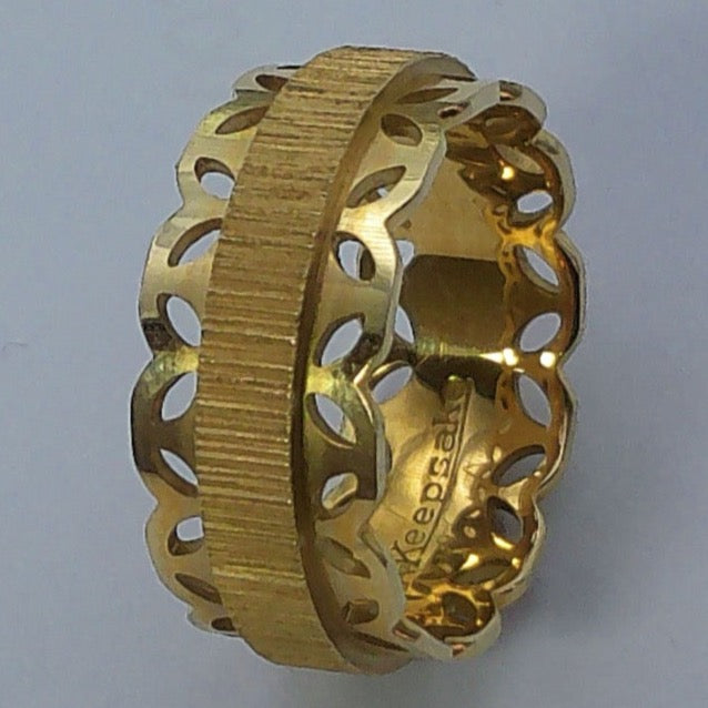 14K Yellow Gold Keepsake Wedding Band, 8mm, Size 5