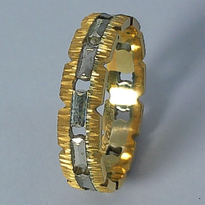 14K Tu-tone Keepsake Openwork Wedding Band, 5mm, Size 7.5