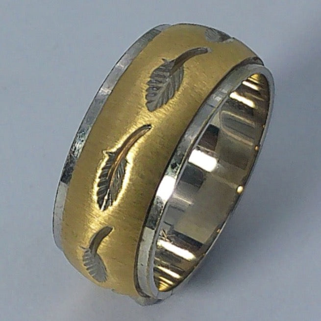 14K Tu-tone Goldmaster Wedding Band, 7.8mm, Size 6