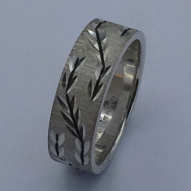 14K White Gold Keepsake Wedding Band, 6mm, Size 6.5