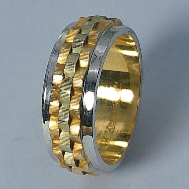14K Tu-tone Keepsake Wedding Band, 6.1mm, Size 7