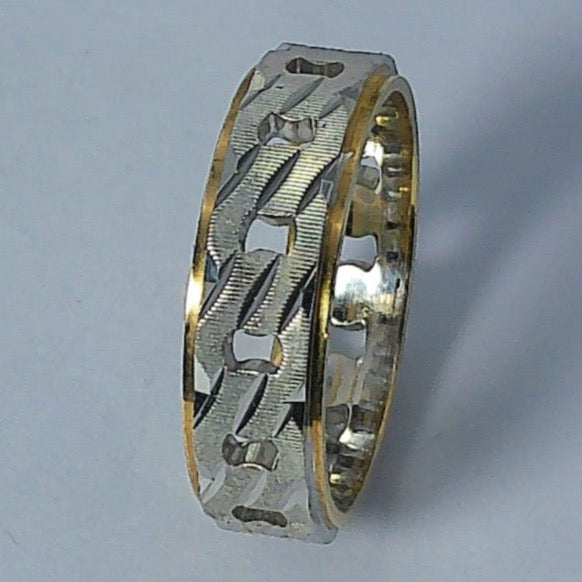 14K Tu-tone Keepsake Wedding Band, 5.2mm, Size 4.5