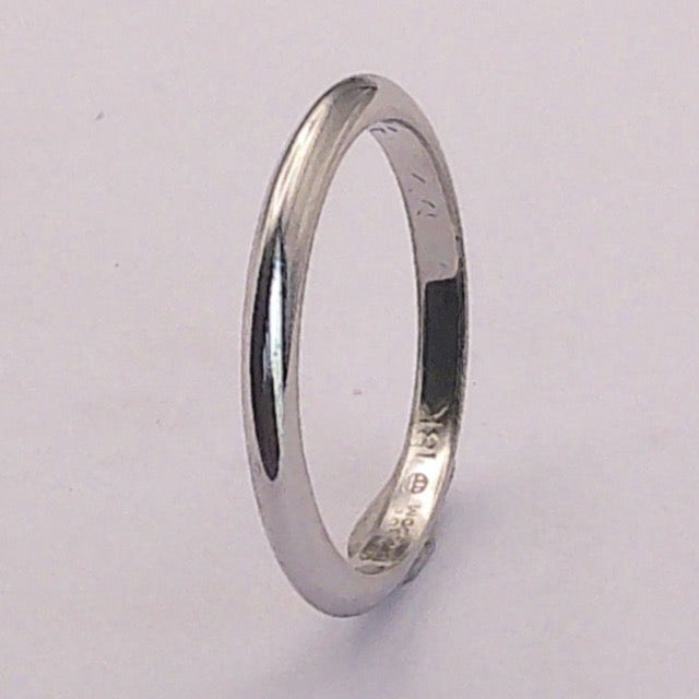 18Kt. White Gold Orange Blossom Wedding Ring, 2mm, Size 6