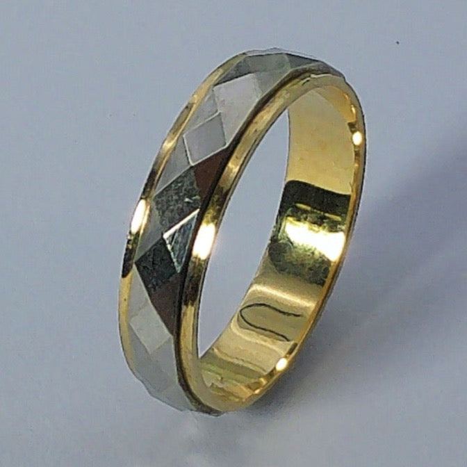 14K Tu-tone Wedding Band, 4.5mm, Size 8