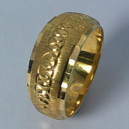 14K Yellow Gold Dason Wedding Ring, 7.4-4mm, Size 4,