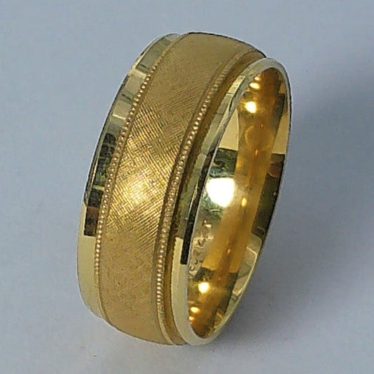 14K Yellow Gold Artcarved Comfort-fit Wedding Band, 6.9mm, Size 5.5