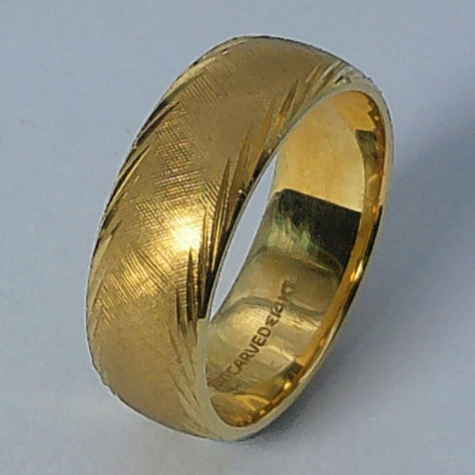 14K Yellow Gold Artcarved Wedding Band, 6mm, Size 5