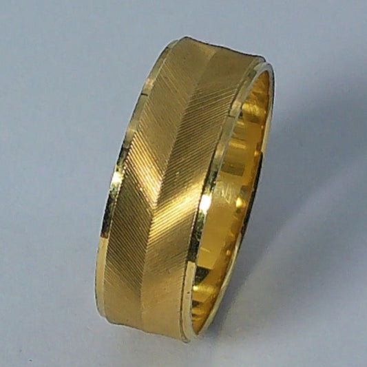 14K Yellow Gold Artcarved Wedding Band, 6mm, Size 6