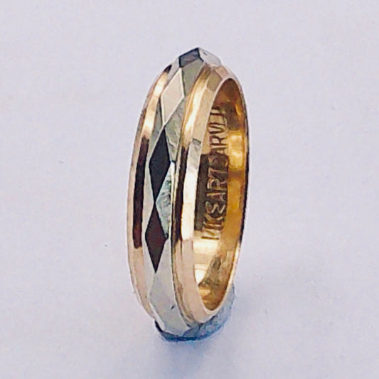 14K Tu-tone Artcarved Wedding Band, 4.5mm, SIze 5