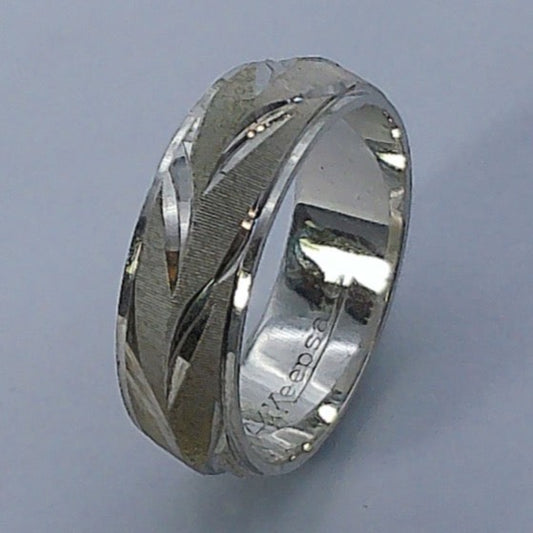 14K White Gold Keepsake Wedding Ring, 5.3mm, Size 4