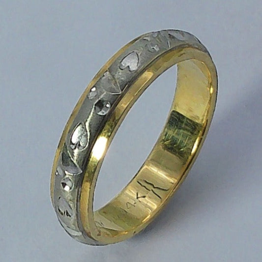 14K Tu-tone Columbia Wedding Ring, 4mm, Size 5