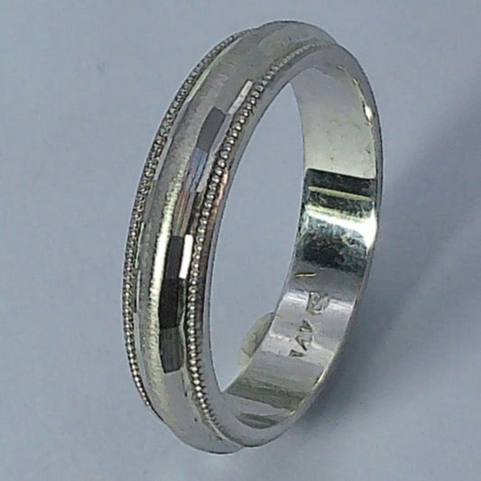 14K White Gold Goldmaster Wedding Ring, 4mm, Size 5.5