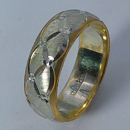 14K Tu-tone Keepsake Wedding Ring, 6mm, Size 5.5