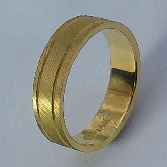 14K Yellow Gold Goldmaster Wedding Ring, 4.9mm, Size 5.5
