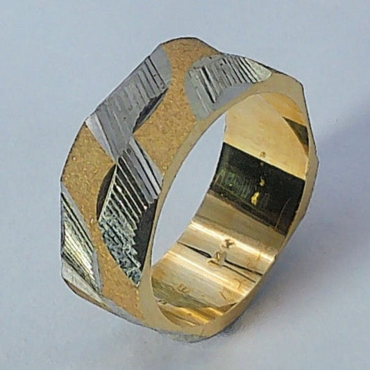 14K Tu-tone Keepsake Wedding Ring, 7.2mm, Size 5.5