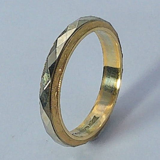 14K Tu-tone Keepsake Wedding Ring, 3.1mm, Size 4