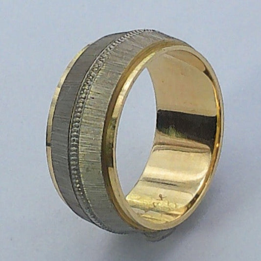 14K Tu-tone Keepsake Wedding Ring, 7.9mm, Size  5.5