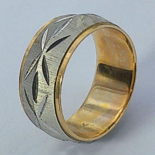14K Tu-tone Goldmaster Wedding Ring, 7.8mm, Size 5.5
