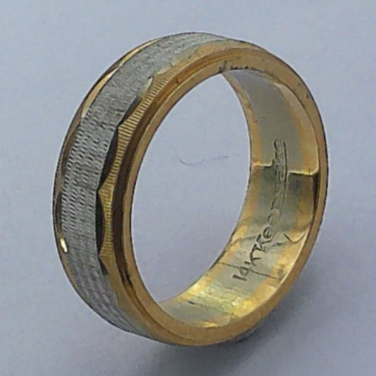 14K Tu-tone Keepsake Wedding Ring, 6mm, Size 4.5,