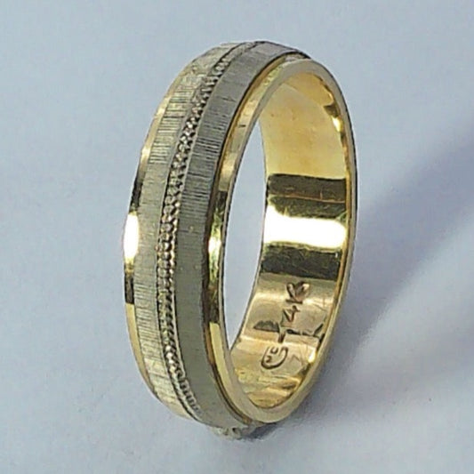 14K Tu-tone Goldmaster Wedding Band, 4.8mm, Size 6