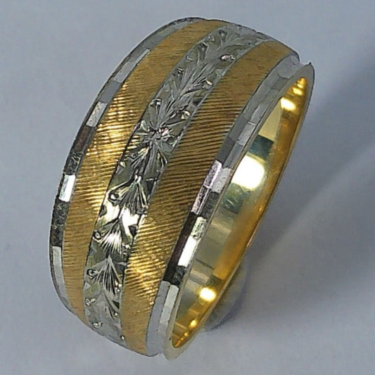 14K Tu-tone Keepsake Wedding Band, 8.8-4mm, Size 6