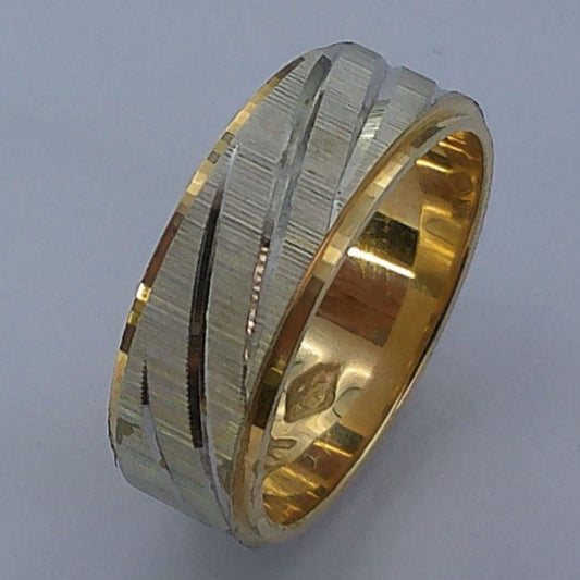 14K Tu-tone Spergel Wedding Band, 6mm, Size 5