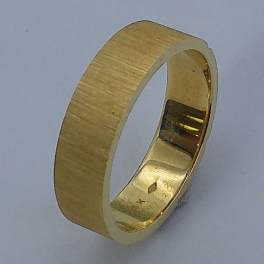 14K Yellow Gold Flat Wedding Band, 5mm, Size 6