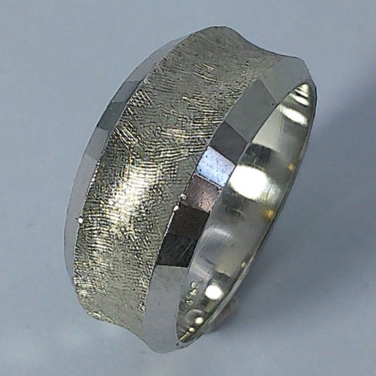 14K White Gold Dason Wedding Band, 8.4-5.5mm, Size 6