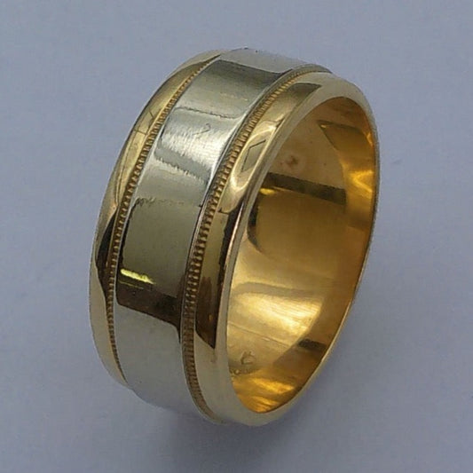 14K Tu-tone Artcarved Wedding Band, 6.5mm, Size 6
