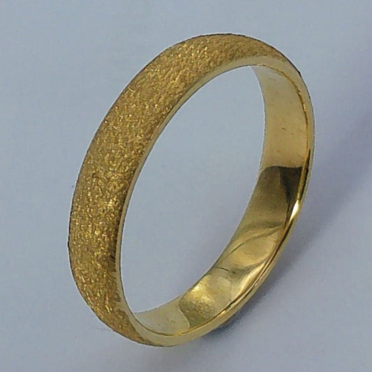 18K Yellow Gold Orange Blossom Wedding Band, 4mm, Size 8