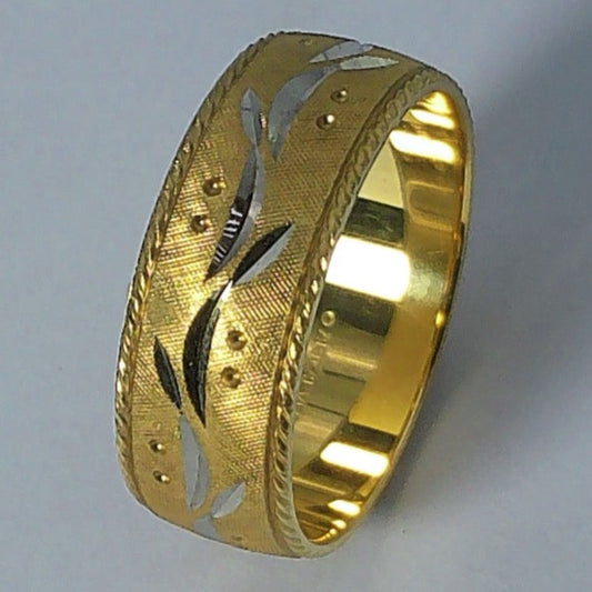 14K Yellow Gold Artcarved Wedding Band, 6.7mm, Size 6