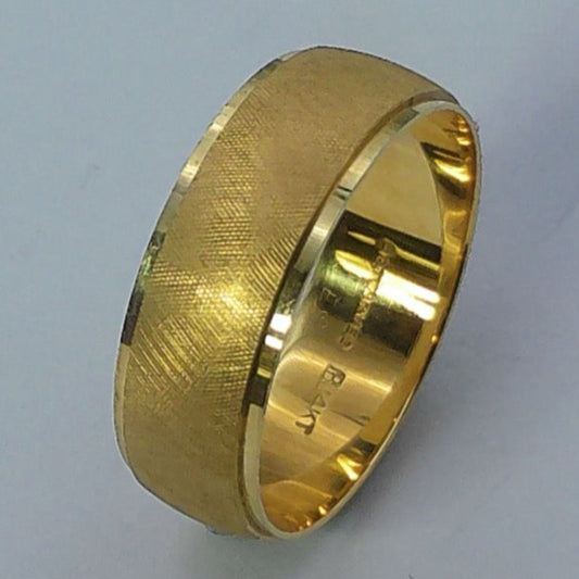 14K Yellow Gold Artcarved Wedding Band, 6mm, Size 6