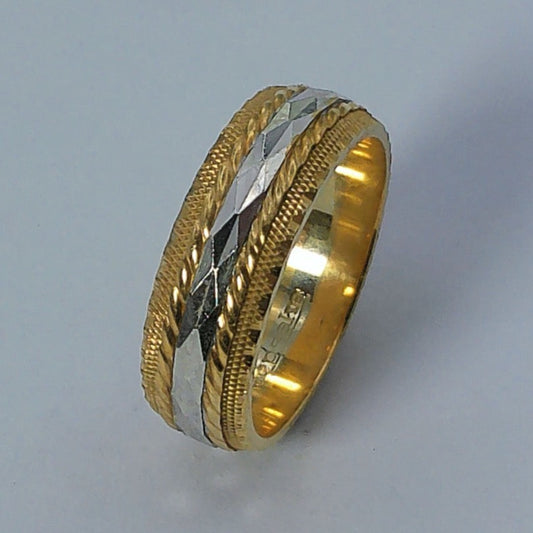 14K Tu-tone Keepsake Wedding Band, 6mm, Size 6