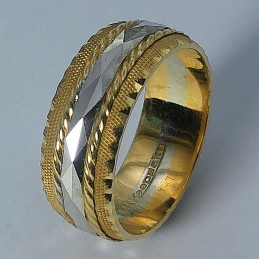 14K Tu-tone Keepsake Wedding Band, 8mm, Size 9.5