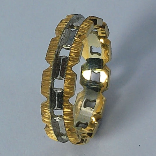 14K Tu-tone Keepsake Openwork Wedding Band, 5mm, Size 6.5