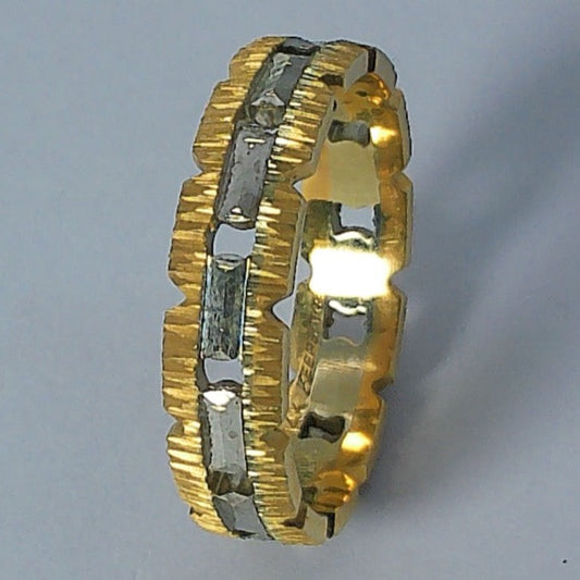 14K Tu-tone Keepsake Openwork Wedding Band, 5mm, Size 7.5