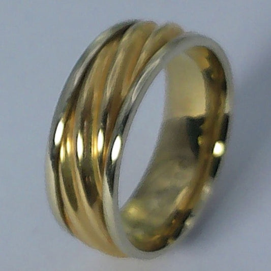 14K Tu-tone Artcarved Wedding Band, 6.5mm, Size 6