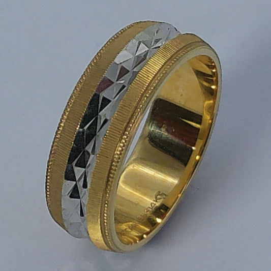 14K Yellow Gold Artcarved Wedding Band, 6mm, Size 6