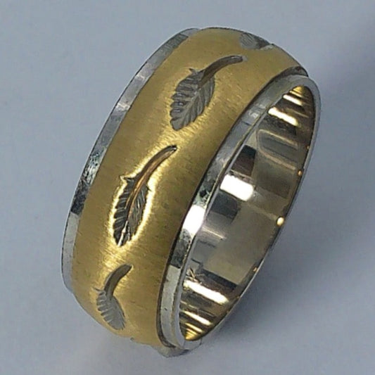 14K Tu-tone Goldmaster Wedding Band, 7.8mm, Size 6