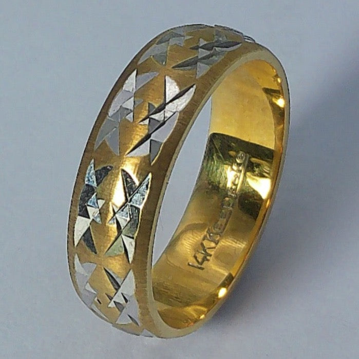 14K Yellow Gold Keepsake Wedding Band, 6mm, Size 9