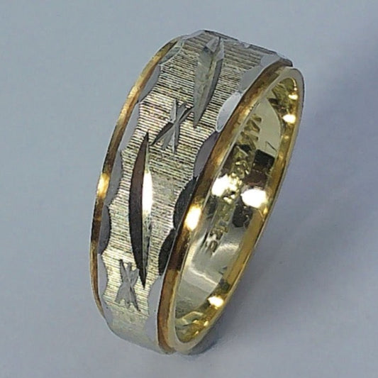 14K Tu-tone Keepsake Wedding Ring, 7-4mm, Size 6