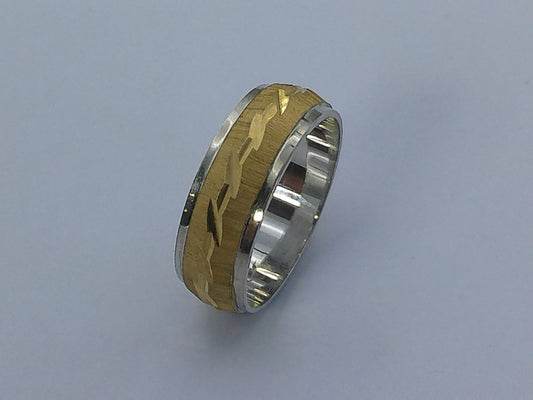 14K Tu-tone Sultan Wedding Band, 6.3mm, Size 7,