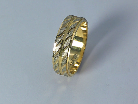 14K White Gold Spergel Wedding Band, 6mm, Size 7