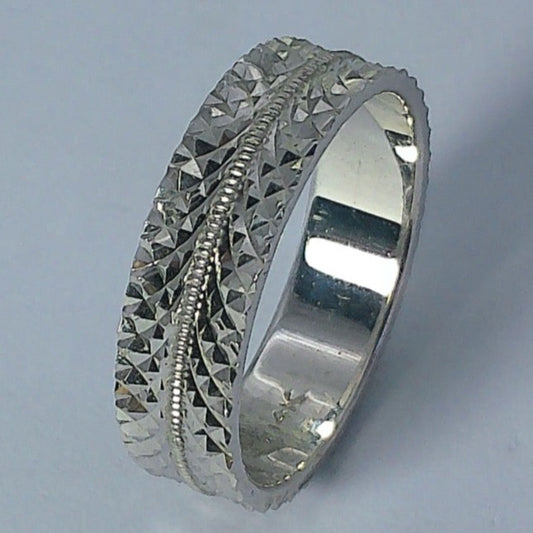 14K White Gold Goldmaster Wedding Band, 6mm, Size 9.5