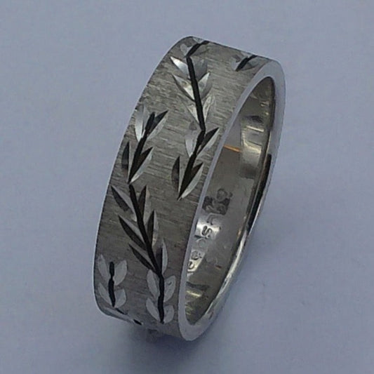 14K White Gold Keepsake Wedding Band, 6mm, Size 6.5