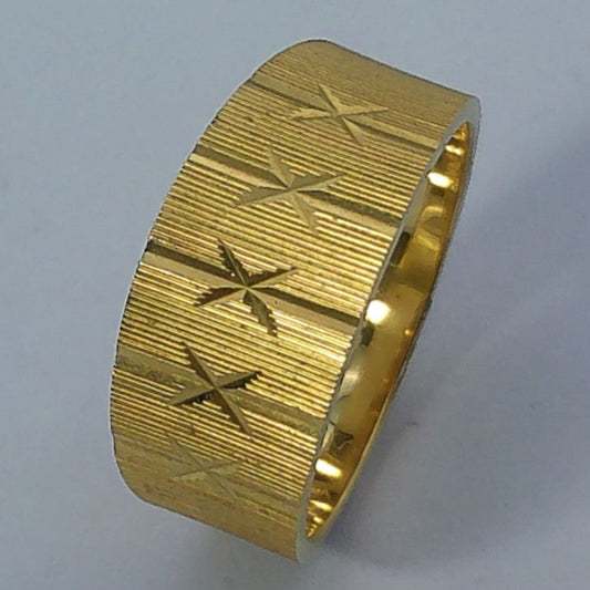 14K Yellow Gold Columbia Wedding Ring, 8.9-4.5mm, Size 7.5